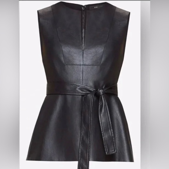 BCBG FAUX LEATHER TOP SIZE XXS - Picture 1 of 5